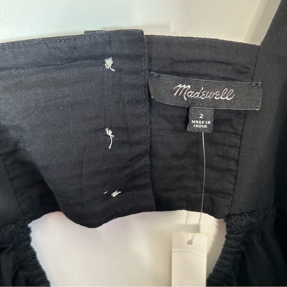 MADEWELL Cutout-Back Empire Cotton Midi Dress in Black SOLD - Picture 8 of 10